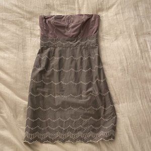 JCrew Strapless Embroidered Mini Dress